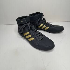 Adidas 4VC Black and Gold Wrestling Shoes, Size 10.5
